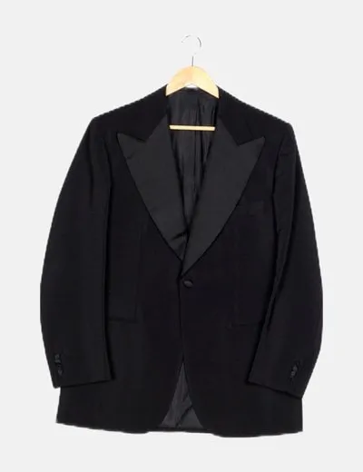 ANGELO Blazer negra solapa satinada