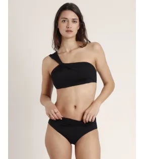 Bikini Asimétrico Drapeado Cruise negro