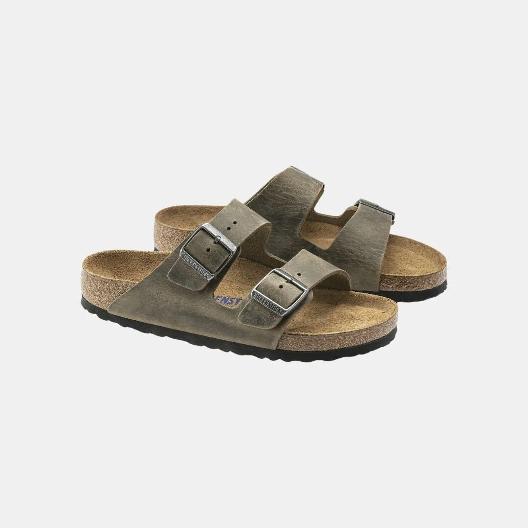 Birkenstock Arizona Oiled Leather Soft Footbed Women's Fadded Khaki