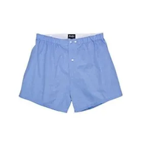 Box of 2 Plain Blue/Striped Ocean blue and white Men's boxer shorts - ELON