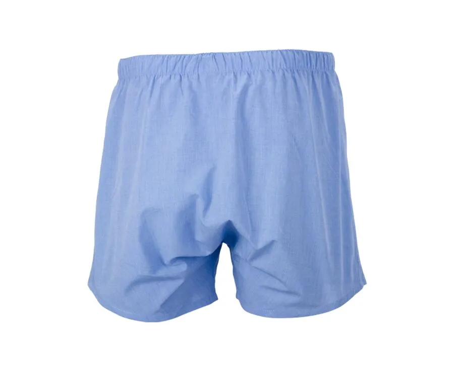 Box of 2 Plain Blue/Striped Ocean blue and white Men's boxer shorts - ELON