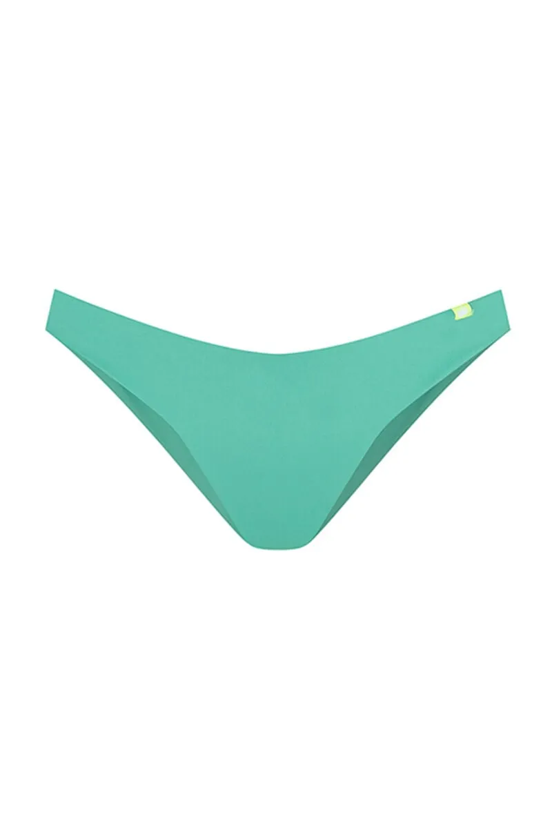 Braga bikini brasileña frunce verde