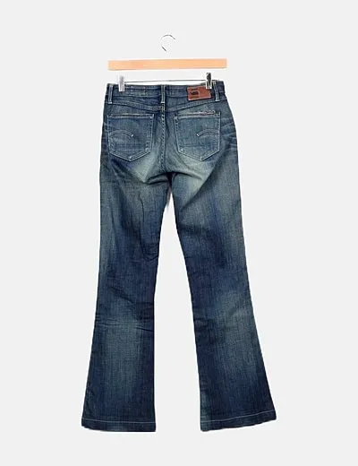 G-Star Raw Jeans denim azul efecto desgastado boot cut