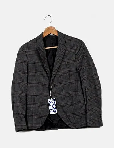 Jack & Jones Blazer gris cuadros