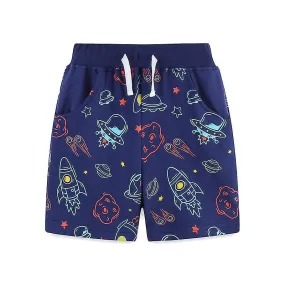 Kids'/baby/boys' sports short Summer Cotton Printing spacecraft Athletic shorts 2-7 years old