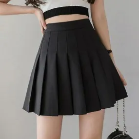 Korean Skirt Shorts Women High Waist Sexy Mini Skirts For Ladies Pleated Kawaii Skirt Female