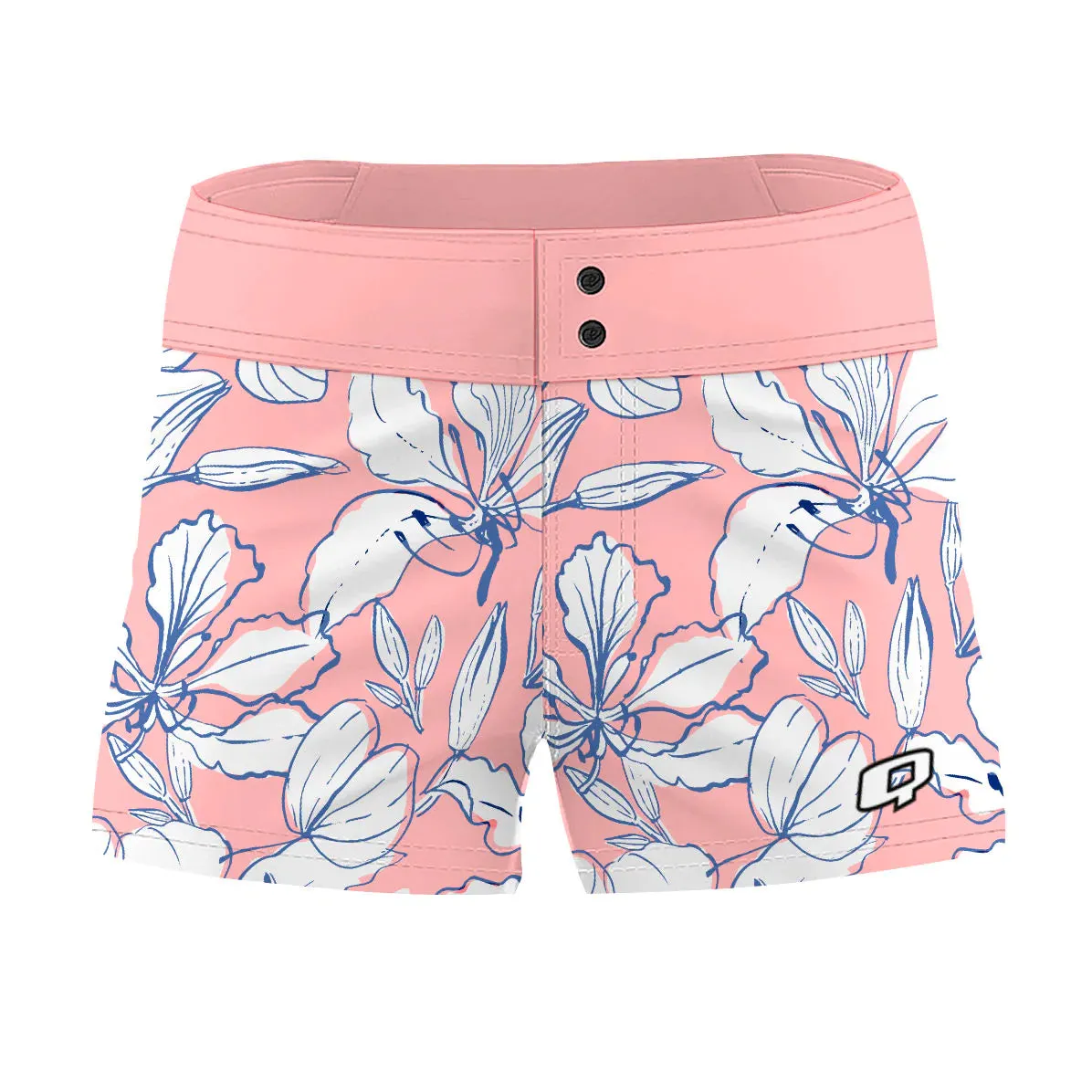 Light Pink Flowers & Buds - Women Board Shorts