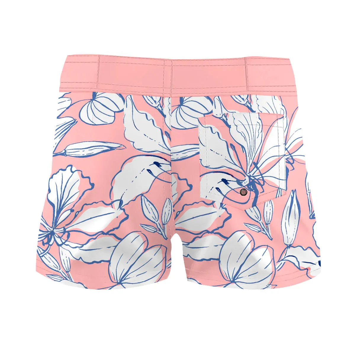 Light Pink Flowers & Buds - Women Board Shorts