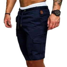 Men Elasticated Cargo Shorts Summer Casual Jogger Combat Pants