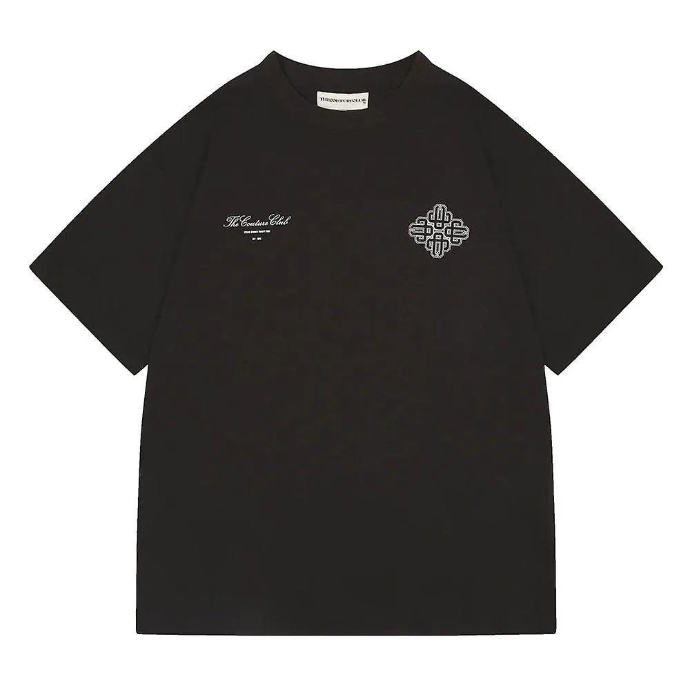 Men's Couture Club | Emblem Outline Relaxed Fit Half Sleeve T-shirt - Black