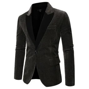 Men's Slim Fit Blazer Jacket Tuxedo, One Button Blazer Jacket