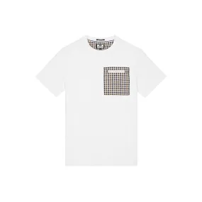 Men's Weekend Offender 2416 Gorman House Check Square Pocket Half Sleeve T-shirt - White