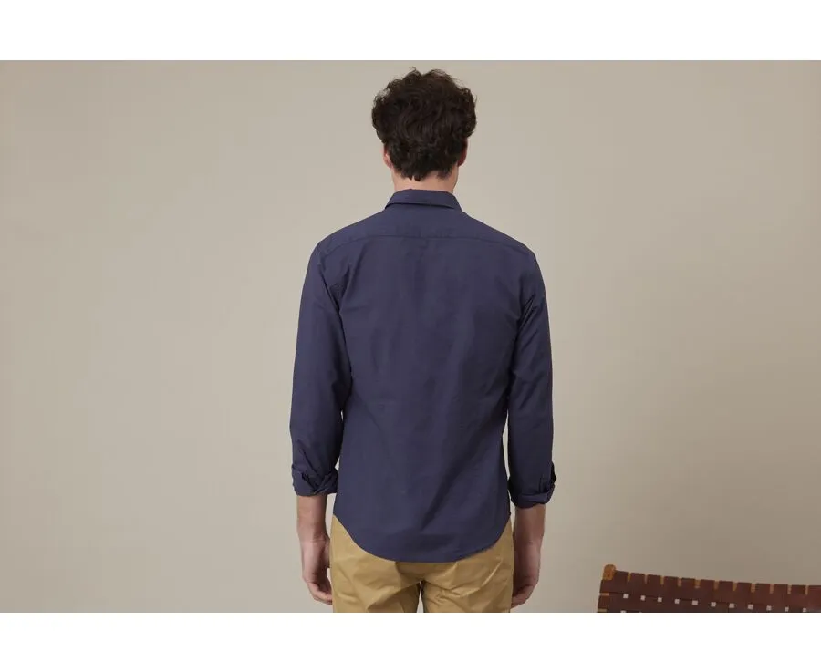 Navy cotton linen shirt - SILBERT