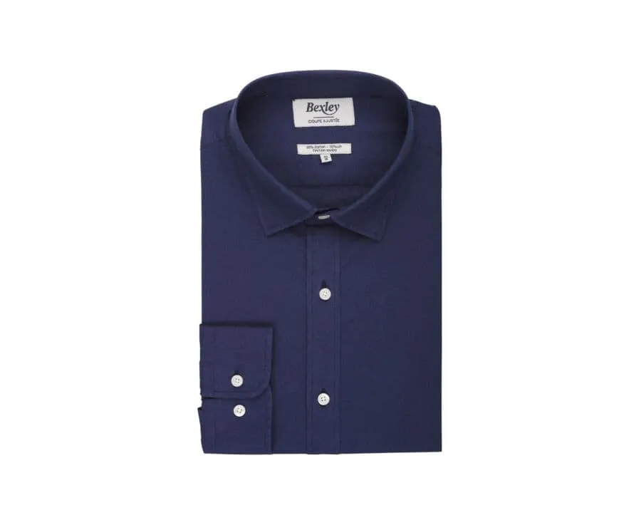 Navy cotton linen shirt - SILBERT