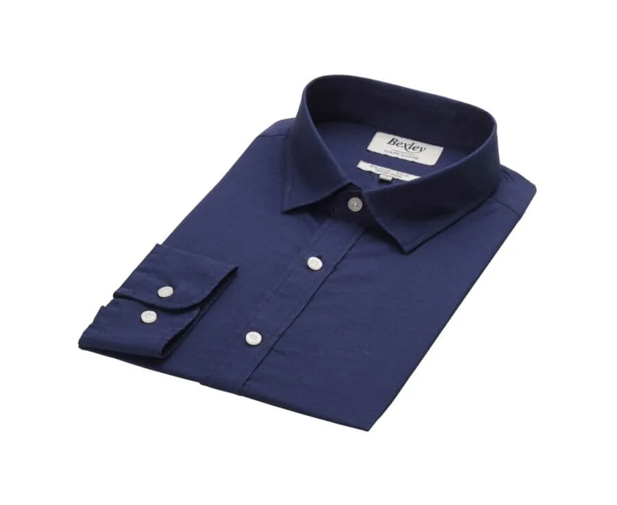 Navy cotton linen shirt - SILBERT