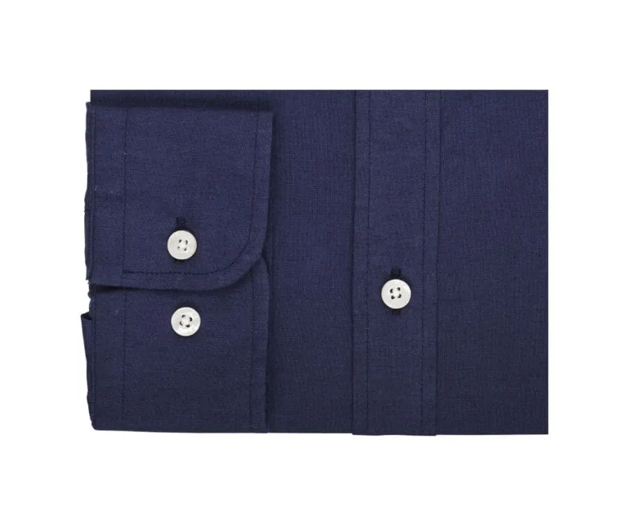 Navy cotton linen shirt - SILBERT