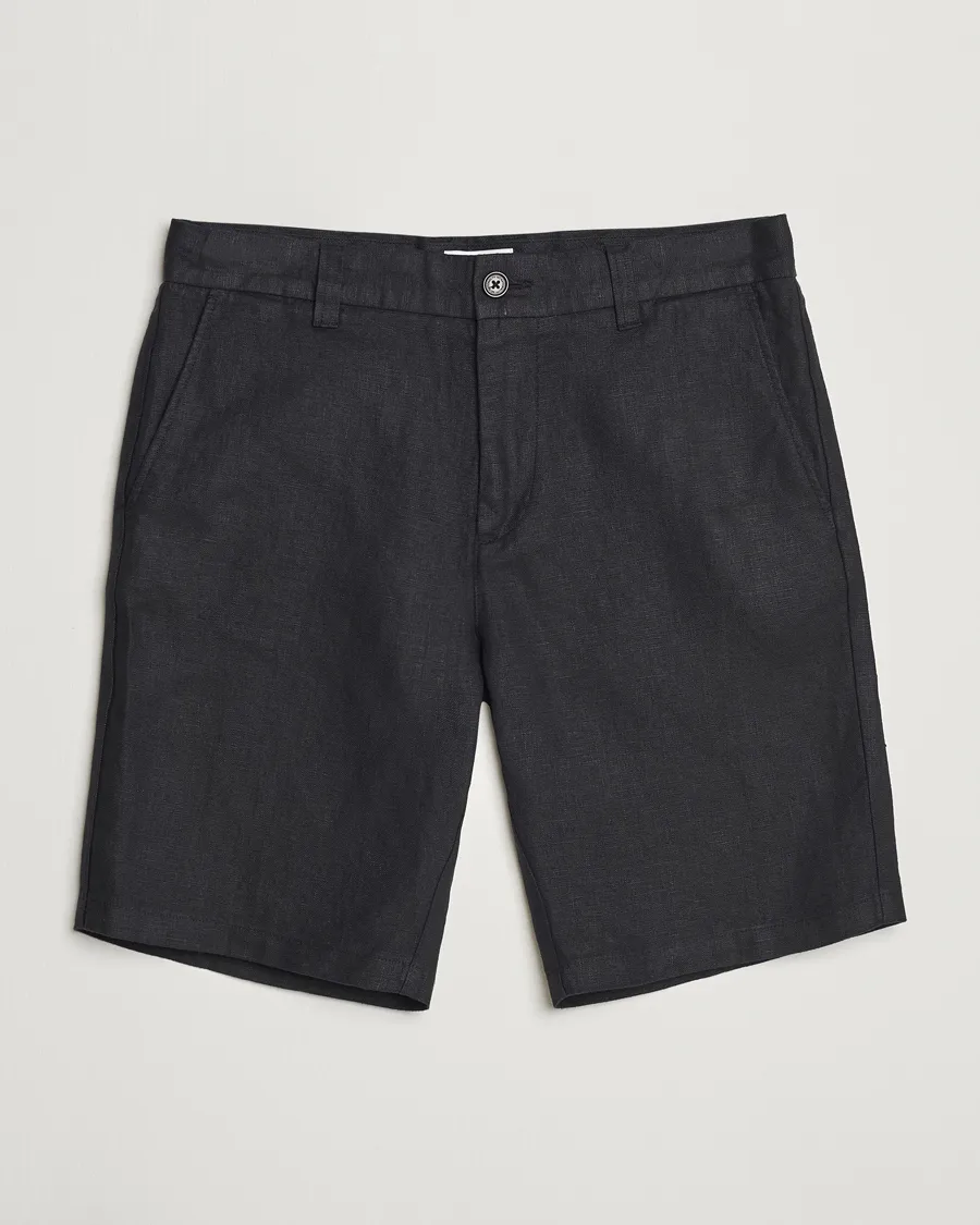 NN07 Crown Linen Shorts Black