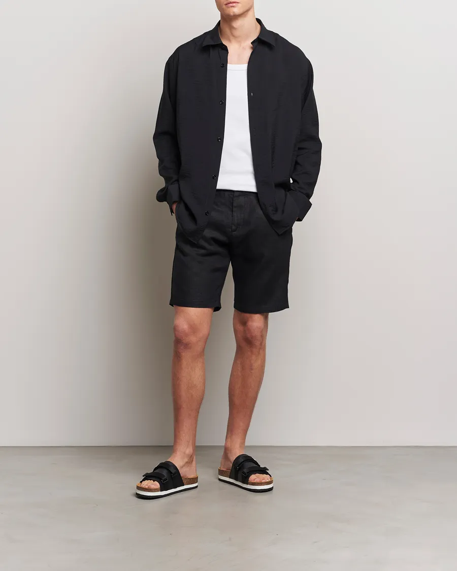 NN07 Crown Linen Shorts Black