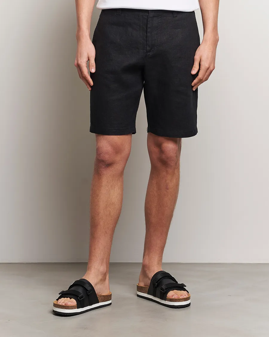 NN07 Crown Linen Shorts Black