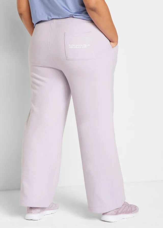 Pantalón de chándal muy suave, corte recto lila pastel