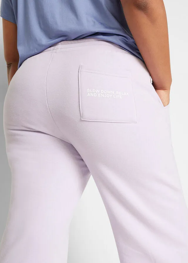 Pantalón de chándal muy suave, corte recto lila pastel