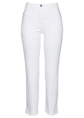 Pantalón elástico tipo capri Blanco