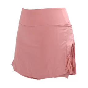 Pink S Women's Tennis Skirt with Wide Waistband and Inter Shorts - Quick Drying Workout Sports Skirt