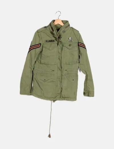 Ralph Lauren Parka verde detalle bordados