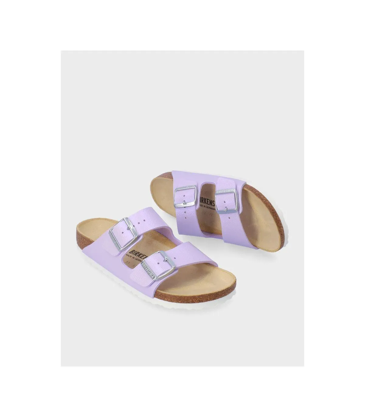 SANDALIA PLANA BIRKENSTOCK ARIZONA BF SHINY LIZARD PURPLE FOG