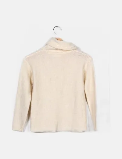 Sfera Jersey beige cuello vuelto