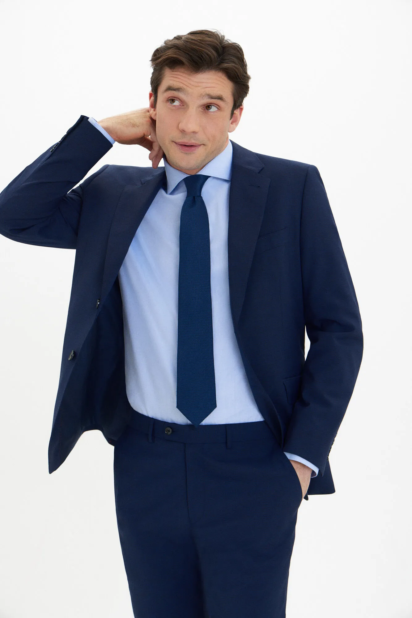 Slim fit micro-checked blazer