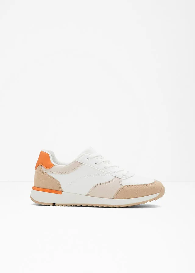 Sneakers bajos Blanco-beige-naranja claro