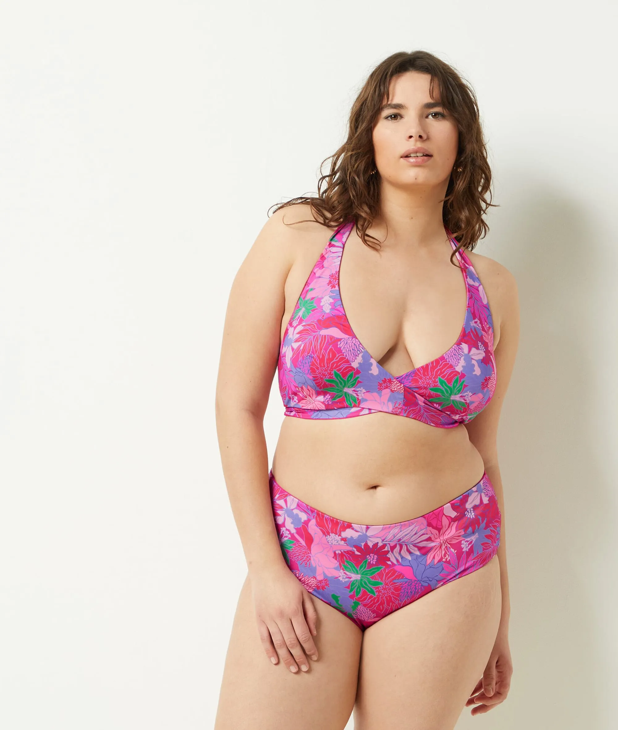 Sujetador bikini triángulo VERSO IMP FOND ROSE - ETAM