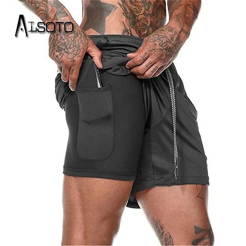 Summer Swimming Shorts For Men Pocket Quick Dry Swimwear Swimsuit Swim Trunks Bathing Briefs Beach Running Gym Wear Surf Boxer