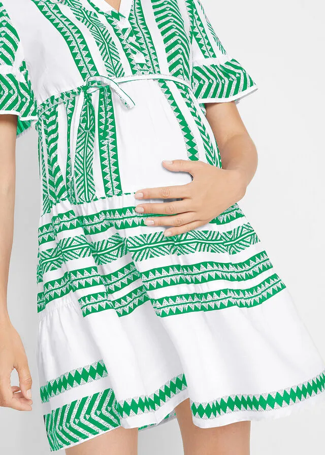 Vestido premamá Verde hierba estampado