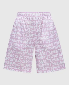 Vetements Pink logo print shorts