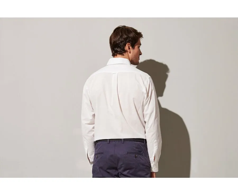 White long sleeve cotton linen shirt - COLTEN