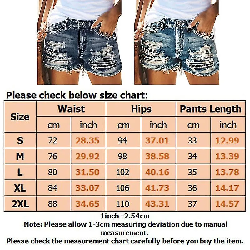 Women Frayed Ripped Denim Jeans Shorts High Waist Casual Summer Beach Hot Pants