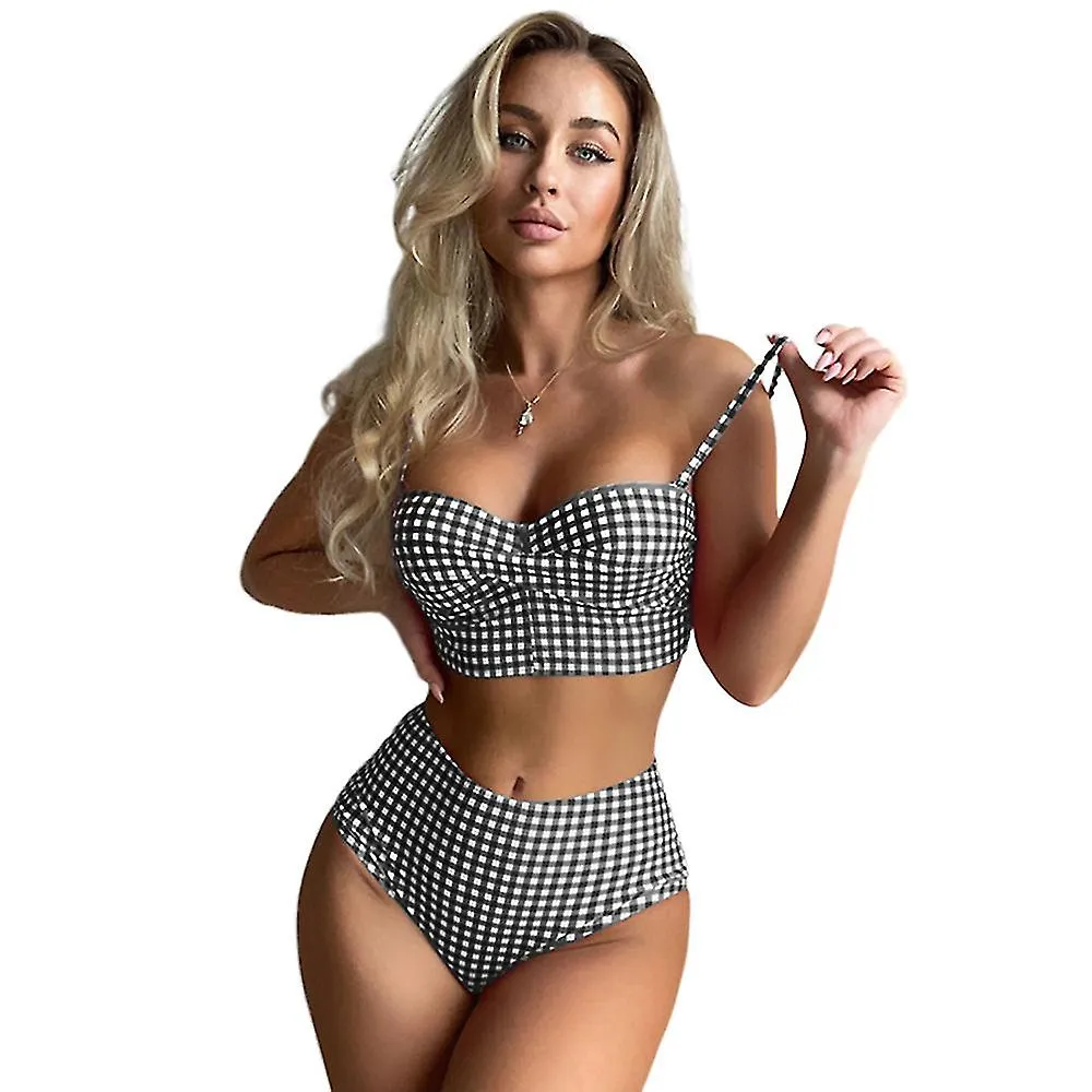 Womens Fashion Padded Push Up High Waisted Bikini Swimsuit Swimwear Bathing Suit Swimming Costume Summer Beachwear