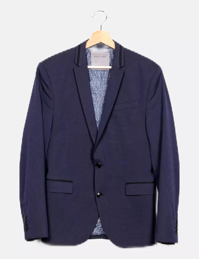 Zara Blazer básica azul marino