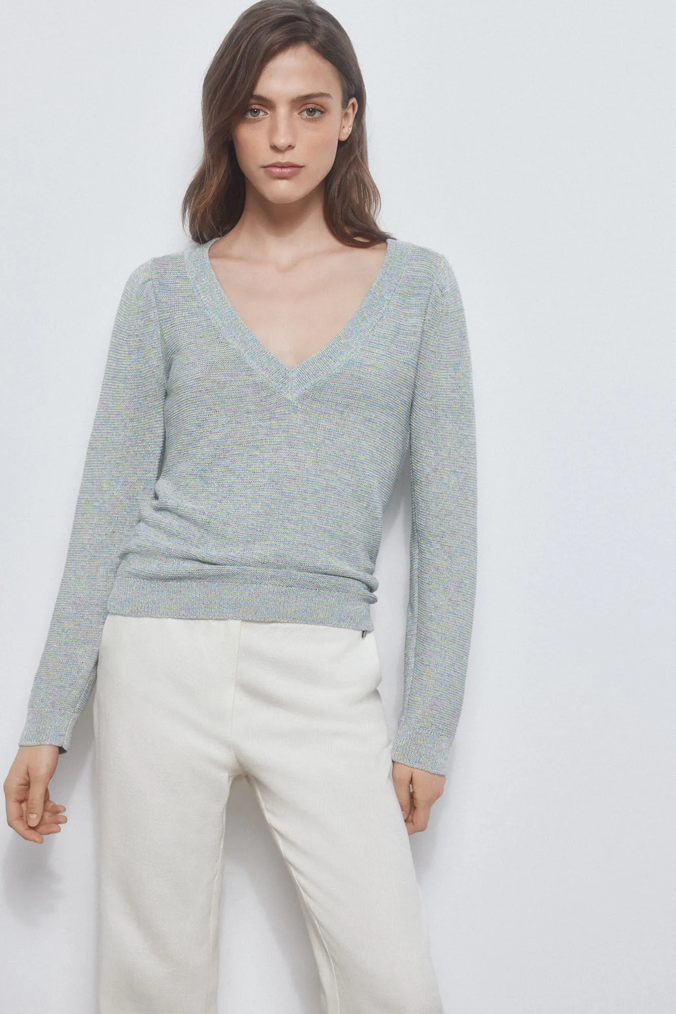 ‍- puffed sleeve embellished jumper