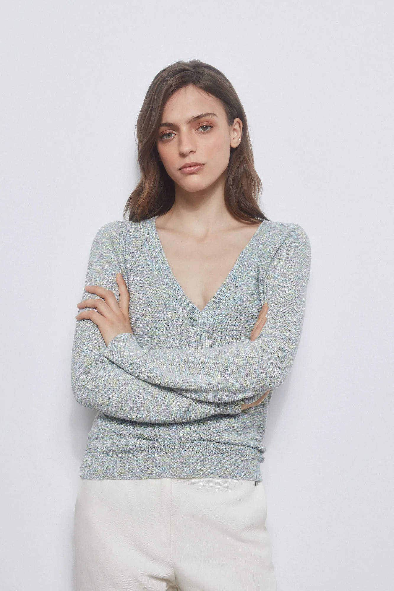 ‍- puffed sleeve embellished jumper